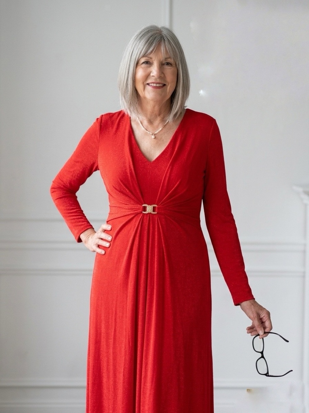 Stunning Calvin Klein Crimson Maxi Dress - Perfect Condition!